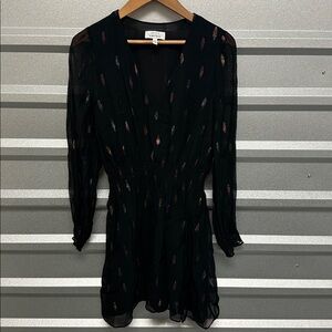 Paris Atelier & Other Stories Womens Sheer Metallic Long Sleeve Mini‎ Dress Sz 8